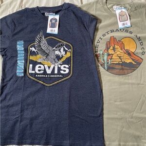 2 Levi’s men’s Large L t-shirts NEW with tags short sleeve